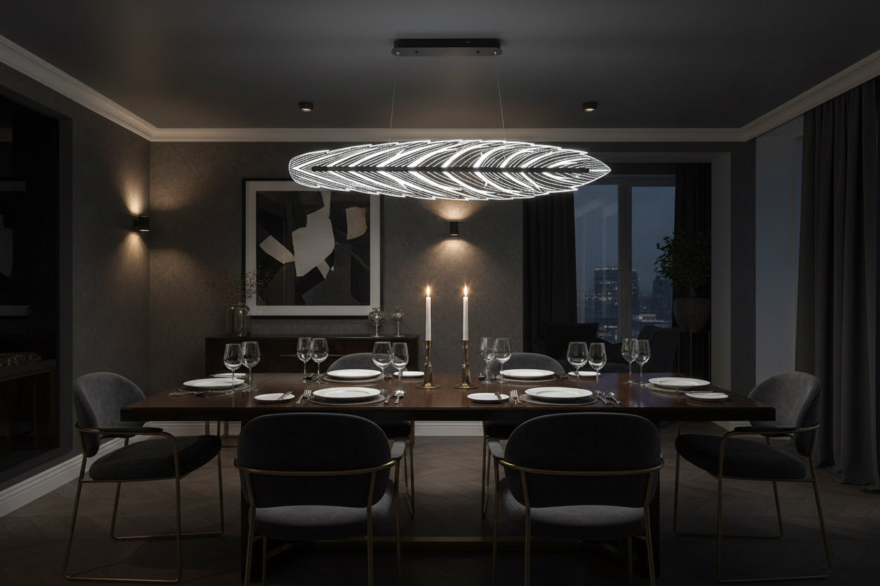Feather Shaped LED Hanging Light