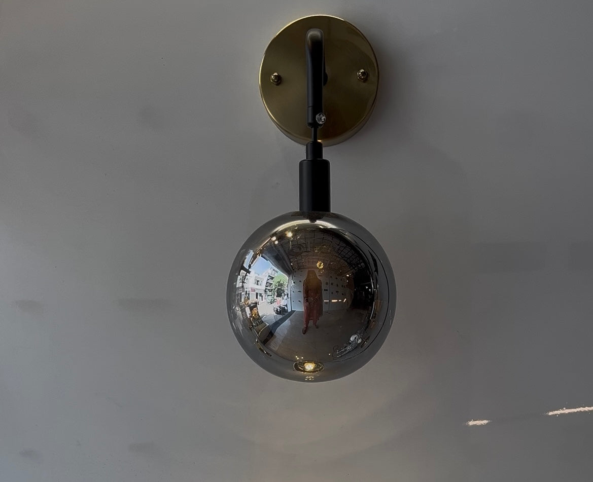 Chrome Glass Ball Wall Lamp |G-108
