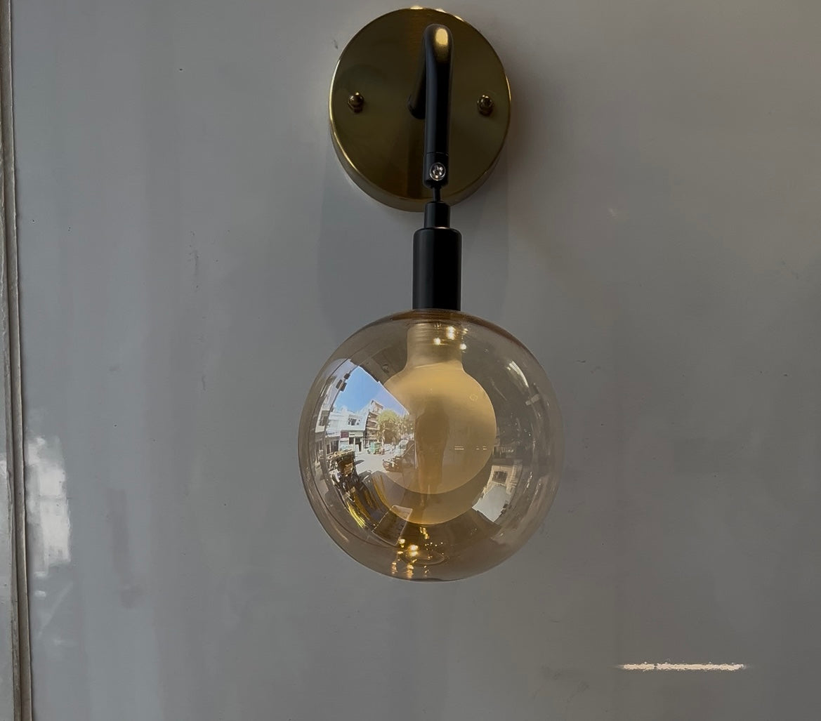 Chrome Glass Ball Wall Lamp |G-108