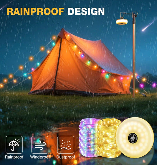 Multipurpose String Camping Light | RGB - Multicolour | 5M | Inbuilt Battery | Rechargeable