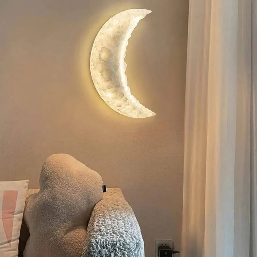 Poly-Stone Half Moon Lamp for Wall / Ceiling 3in1 Lights