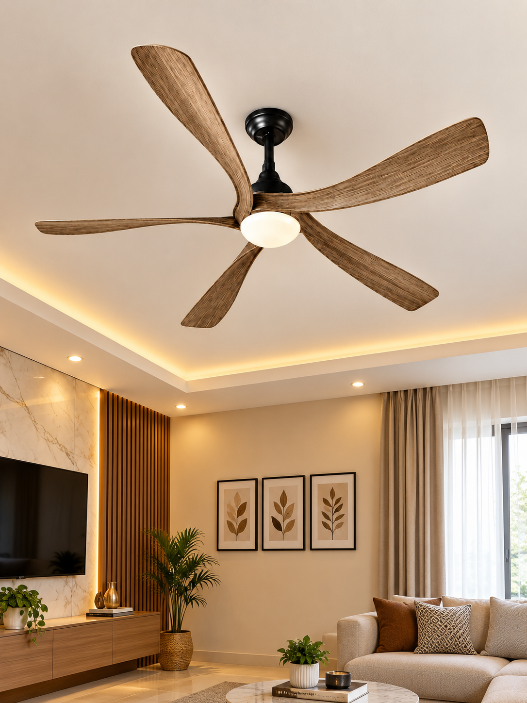 5 Blade Wooden Fan | MR1303