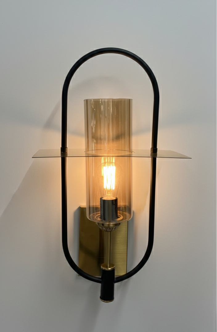 Antique Black and Golden Wall Light | 978-1W