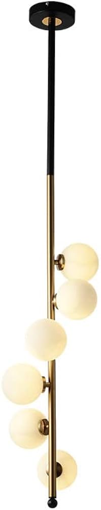 6 Light LED Gold Frosted Ball Pendant Lamp Ceiling Light