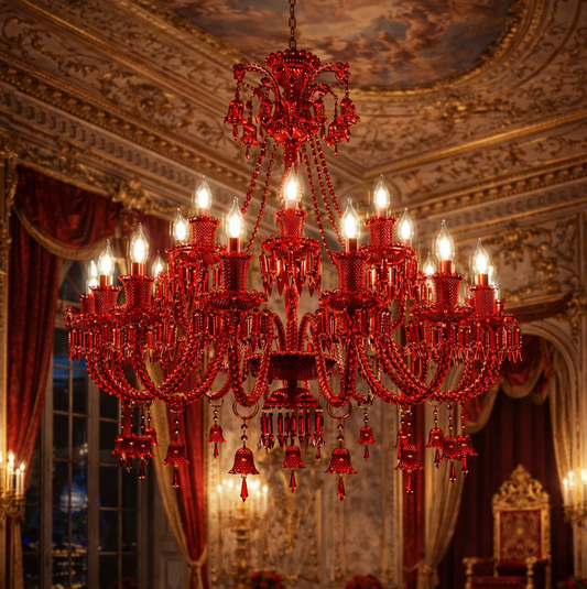 Coral Red Italian Chandelier | 9317-8