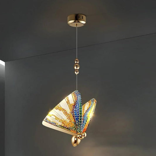 Gold with Colourful touch Butterfly Hanging