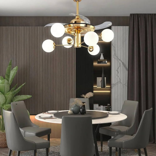 Nordic 8 Ball Chandelier Fan | K6111-GD