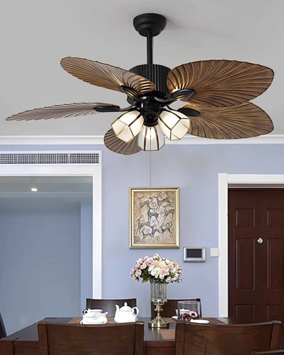 Tropical Palm Leaf Ceiling Fan with 3 Lights | A323