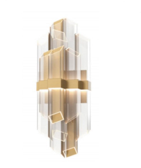 Titanium Gold Finish with Clear Acrylic Glass - L Wall mounted Series W 8919