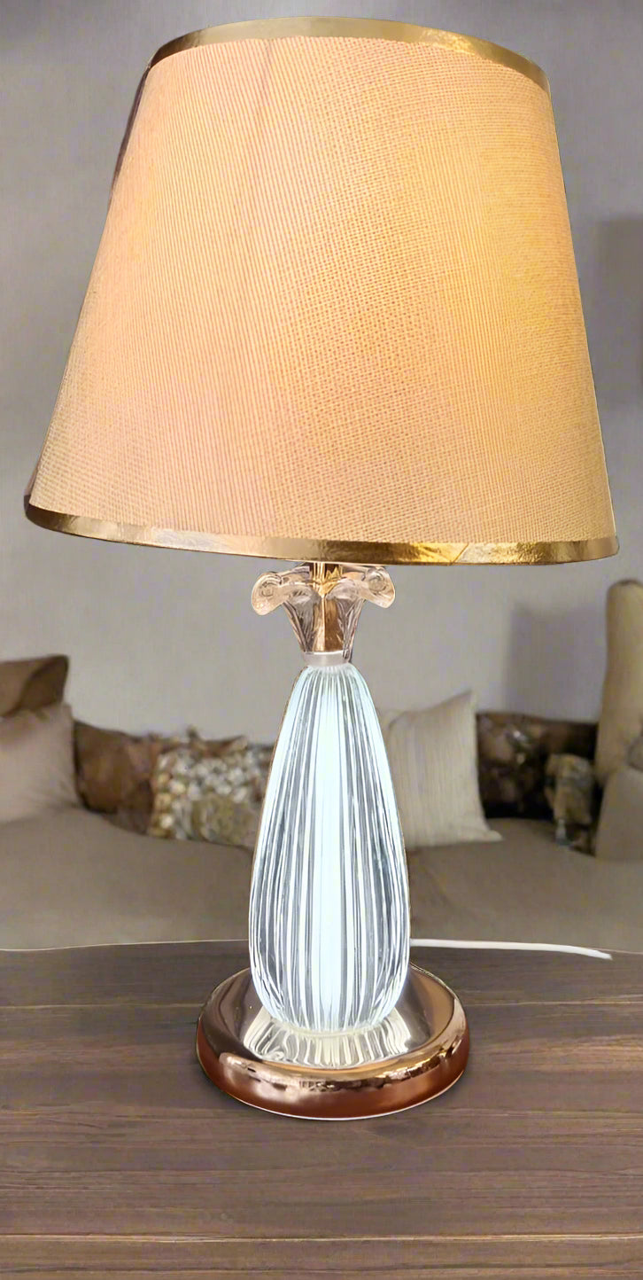 Premium fabric Crystal Glass Table Lamp Model 6168 Best for Bedroom, living room, dining room