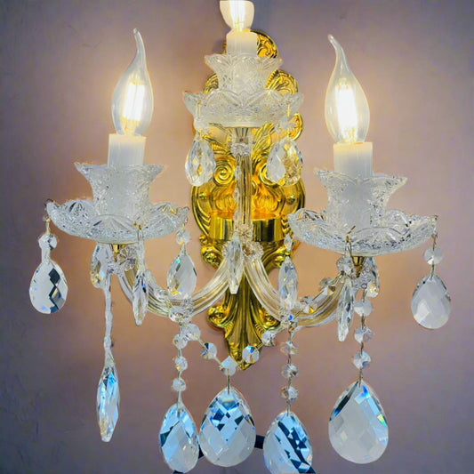 Small Modern Crystal Wall Lights - 3 Candle Lights Chandelier | 80031-3W
