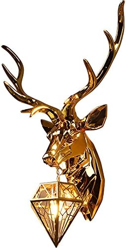 9248-1G Deer Head Wall Lamp 3D Wall Sculptures Wall Hanging Light Animal Head Wall Decoration