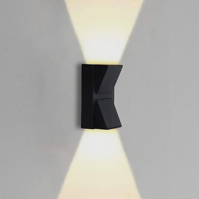 UP DOWN K Shaped  6W Outdoor Wall Mounted Light, Warm White