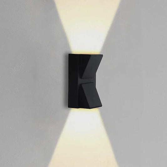 K Shaped IP65 6W Outdoor Up Down Wall Mounted Light, Warm White