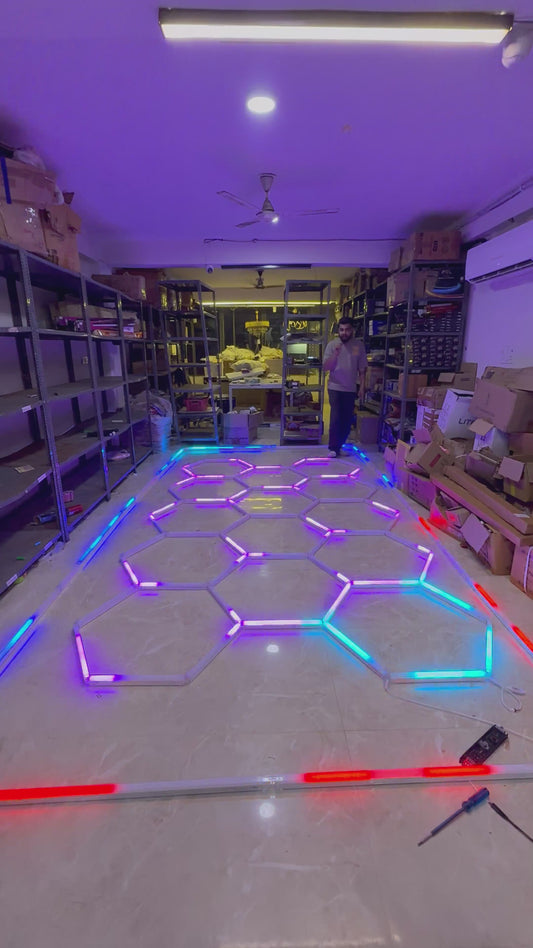 Gym Profile Lights | RGB 14 Hexagon with Boarder | (Set -A)